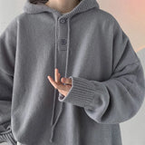 Riolio MENS HOODIE Winter Hooded Sweater Men Warm Fashion Casual Knit Pullover Men Korean Grey Black Loose Long Sleeve Sweater Mens Jumper Clothes