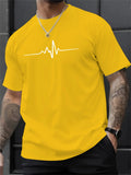 Riolio  Creative Graphic Printed T Shirts Summer Loose Casual Sports Men's Round Neck Clothes Fashion Simple Cotton Short Sleeved Tops