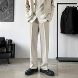 Riolio Pants Men Trousers Casual Autumn New Arrival Front-slit Fashion Straight High Street Office Clothes Simple Business Harajuku