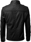 Riolio MEN Slim Fit Faux Leather Outwear Coats Man Men's Black PU Leather Biker Classics Jacket VINTAGE MOTORCYCLE JACKETS FOR men