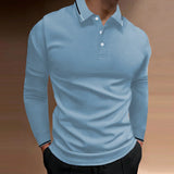 Riolio  Autumn Men's Sports Fitness Casual Collar Long Sleeve Polo