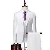 Riolio  M-6XL ( Jacket + Vest + Pants ) Boutique Pure Color Mens Business Formal Suit 3Piece Set and Two-piece Set Groom Wedding Dress