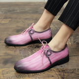 Riolio  Fashion Men Shoes Mixed Colors Dress Shoes Pink Wedding Shoe Autumn Plus Size 48 Causal Male Shoe Zapatos Hombre