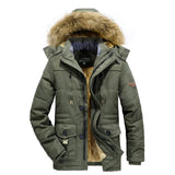Riolio Waterproof Fleece Hooded Men Outdoor Jacket Men's Coats Hat Windbreakers Parka Men New Men's Leisure Velvet Thick Warm Coat