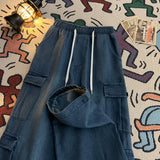 Riolio Fashionable Loose Straight Wide-leg Workwear Trendy Hip-hop Washing Jeans Spring Summer American Oversize Retro Trousers Chic
