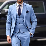 Riolio  3 Pieces Blazer Vest Pant New Solid Suits for Men Slim Fit Groom Wedding Suits Tuxedo Best Man Fashion Marriage