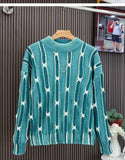 Riolio  Men Loose Round Neck Versatile Autumn and Winter Fashion Color-blocking Long-sleeved Sweater Top Man Clothing