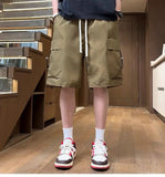 Riolio  Ice Silk Work Clothes Quick-drying Men Summer Thin Loose Five-point Casual Sports Pants