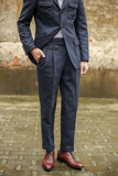 Riolio Vintage Gurkha Pants Men England Style High Waist Smart Casual Straight Trousers Autumn Winter Woolen Fashion Naples Suit Pant