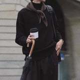 Riolio New Korean Fashion Men Sweater Light Luxury Trendy Turtleneck Knit Solid Color Pullover Leisure Retro Long Sleeve Basic Knitwear