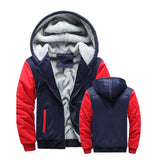 Riolio Winter Jacket Men Warm Coat Thick Fleece Male Zipper Hooded Jackets Casual Hooded Sportswear Outerwear Long Sleeves Sports Hoody