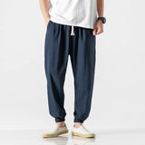 Riolio Cotton Linen Casual Harem Pants Men Joggers Man Summer Trousers Male Chinese Style Baggy Pants Harajuku Clothe