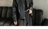 Riolio American Retro Shoulder Pad Short Leather Jacket Men's Spring Deconstruction High-end Fashion Trend Vintage Motorcycle Jacket