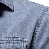 Riolio 100% Cotton Denim Shirts Men Casual Solid Color Thick Long Sleeve Shirt for Men Spring High Quality Jeans Male Shirt