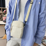Riolio Simple Crossbody Handbags Men's Nylon Shoulder Side Bag for Men Messenger Phone Sling Bag Husband Chest Pack Wallet Square Bag