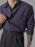 Riolio  American Sle Hard Man Plaid irt Men's Bubble Cloth Texture Loose Long Sve Open Cardigan Casual Workwear ket Sle S...