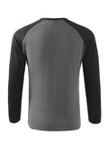 Riolio New Casual Fashion Long Sleeves T Shirt Men Spring Autumn Patchwork Gym Clothing Fitness T-shirt Sports Raglan Sleeves Tshirt