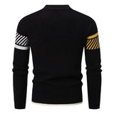 Riolio High Quality Men's New Autumn and Winter Casual Warm Color Block Sweater Knit Tops Man Clothes