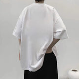 Riolio  American Retro Boyfriend Summer Pullover O-Neck Patchwork Printing Letter Loose Fashion Casual Short Sleeve T-Shirts Tops