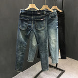 Riolio Y2k  Men Fashion Stylish Brand Denim Pants High Quality Designer Slim Fit All-match Trousers Casual Stretch Pencil Cropped Jeans