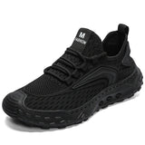 Riolio  Men's Sports Shoes Casual Shoes Round Toe Flat Heel Fly Fabric Upper Breathable Soft Sole Comfortable Lace-up Running Shoes