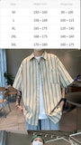 Riolio  Short-sleeved Shirt Men's Retro Loose Teen Handsome Versatile Stripes