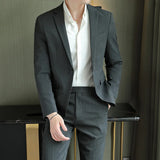 Riolio  Elegant Two-Piece Men's Business Suit Wedding Groom's Formal Wear Gentleman's Clothing Spring Autumn Winter Office Suitable