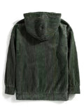 Riolio Autumn Winter Men's Sweatshirts Thickened Corduroy Long Sleeve Solid Kangaroo Pocket Shoulder Hoodie