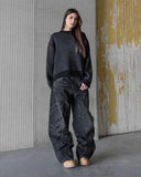 Riolio 90s Streetwear Retro Hip Op Flame Embroidery Loose High Waisted Men Jeans Female Y2K New Harajuku Gothic Wide Leg Pants