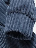 Riolio Autumn Winter Men's Sweatshirts Thickened Corduroy Long Sleeve Solid Kangaroo Pocket Shoulder Hoodie