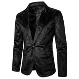 Men's Blazer Grain Texture Patterned Pocket SingleButton Casual Night Club Bar Stage Wedding  Conference Dinner Men's Wear