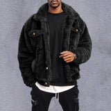 Riolio Chic  Winter Jacket Thick Fluffy Men Jacket Thermal Outwear Winter Coat for Dating