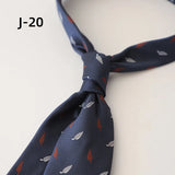 Riolio  New Arrival 8CM Navy Striped Neck Ties For Men Adult Luxury Vintage White Floral Block Neckties Wedding Casual Shirt Cravat