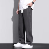 Riolio  Autumn Winter Elastic Waist Loose Loose Casual Straight Pants Homme Drawstring Comfortable Sweatpants Male All-match Trousers
