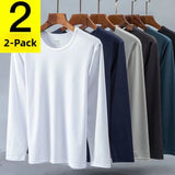 Riolio Men's Summer Lightweight Breathable Long Sve Casual Sun Protection Clothing Qui Dry round Ne T-irt for Youth Daily Use
