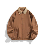Riolio  Spring Men's Casual Loose Fit Collared Jacket Retro American Style Coach Coat Unisex Spring Breakout Wool Rabbit Fur