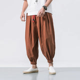 Riolio New Oversized Men Harem Pants Loose Chinese Style Cotton and Linen Sweatpants Joggers High Quality Casual Trousers Men
