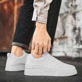 Riolio  New plus size men's casual sports shoes versatile Korean version thick soled height increase white shoes student board shoes