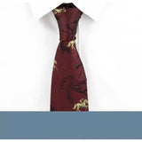 Riolio  New Year Horse Neckties Adult Animal Flower Red Neck Ties Luxury Casual Polyester 8cm Tie Wedding Suit Accessories