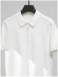 Riolio  New Trendy Men Polo Shirt Leisure High Quality Knit T-shirts American Style Fashion Breathable Button-down Short Sleeve Knitwear