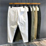 Riolio Autumn Winter Men's Korean Fashion Casual Thin Small Straight Leg Korean Loose Crop Pants Comfortable Versatile Pants