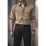 Riolio  Ele Pure Cotton Long Sve Engineer irt for Men Outdoor Wear Resistant Faionable Slim Fit Autumn Season Busin Cas...