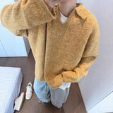 Riolio  Men's Knitted Polo Sweater Luxury Retro V Neck Solid Color Long Sleeve Pullover Winter Japanese Trending Premium Knitwear M-3XL
