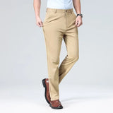 Riolio  Autumn Trousers Men Formal Dress Suit Pants Work Pants Quality Business Casual Pants Straight Black Khaki Navy Blue Long Pants