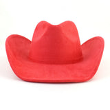 Riolio  Western Big Roll Brim Cowboy Hat Top Cap for Men Women Pink Cowgirl Hat Felt Fedora Hats Outdoor Riding Sun Hat