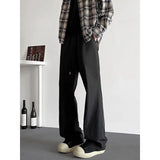 Riolio  American Casual Men New Ice Silk Quick-drying Work Clothes Wide-leg Pants Loose Straight Trousers