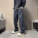 Riolio  Plaid Pants Men Loose Straight Pants Men Trendy and Fashionable Versatile Thin Sweatpants Men