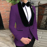 Riolio  Royal Blue Men Suits Slim Fit 3 Piece Double Breasted Suit Men Wedding Prom Party Business(Blazer+Vest+Pants)  Suits for Men