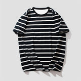 Riolio  High Quality 100% Tops Cotton Classic Retro Timeless Horizontal Striped Sportswear Unisex Round Neck Casual Kids Fashion T-shirt