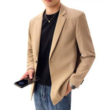 Riolio WELL DRESSED MEN Male Blazer Dress Jackets Slim Fit Long Thin Men's Suit Business Spring Clothes Simple Breasted Coat Fashion 2024 Casual New In